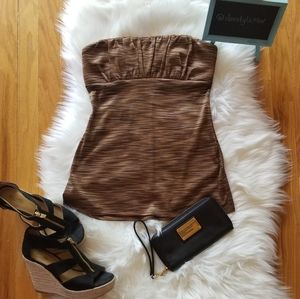 Rampage Caramel Gold Brown Strapless Tube Top